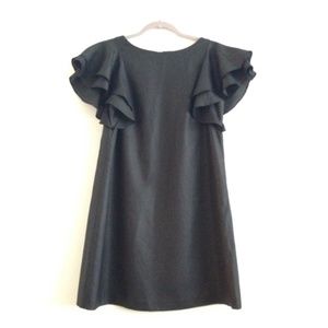 Ali Ro Ruffle Sleeve Black Dress